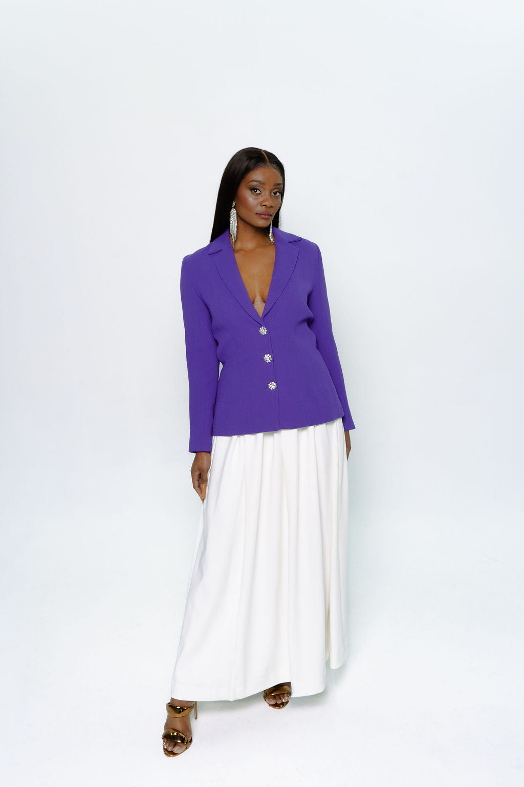 2025 White High Waisted Maxi Skirt