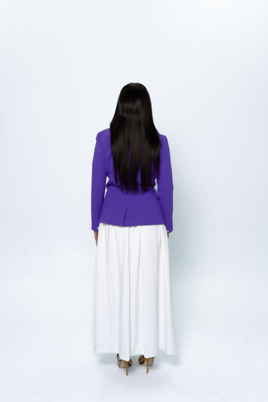 2025 White High Waisted Maxi Skirt