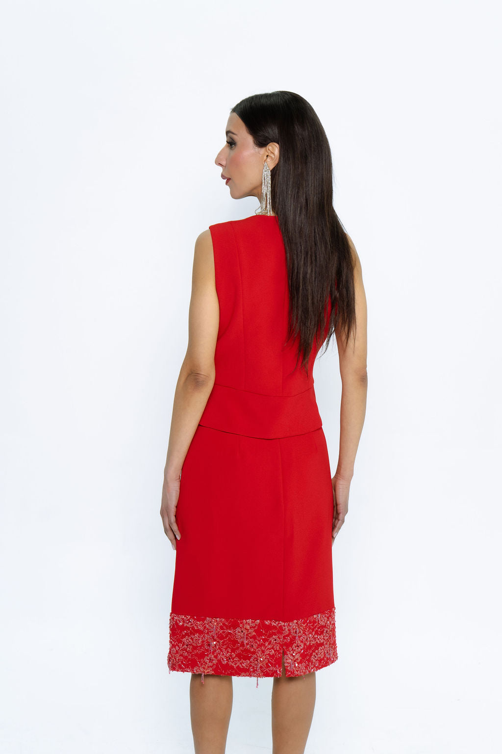 2025 Red Peplum Top